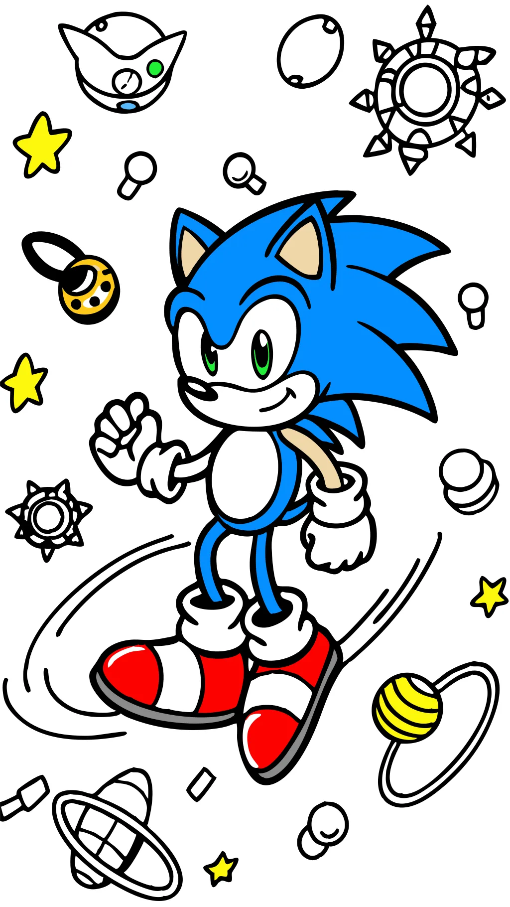 Páginas para colorear de Hedgehog Sonic gratis para colorear